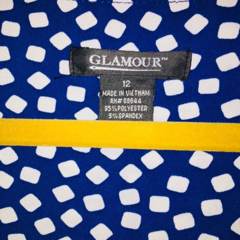 EUC Flirty Navy & White Square Dot Dress w/ Ruffle - Picture 5 of 5